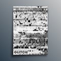 Glitch texture template for the banner, flyer, poster, cover brochure or other advertising products