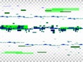 Glitch transparent background. Digital pixel noise. Glitched shapes. Absract distortion effect. Vector illustration
