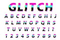 Glitch typography noise font. Lettering typeface distorted style. Trendy alphabet interference Latin letters from A to Z Royalty Free Stock Photo