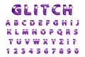 Glitch typography noise font. Lettering typeface distorted style. Trendy alphabet interference Latin letters from A to Z Royalty Free Stock Photo