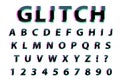 Glitch typography noise font. Lettering typeface distorted style. Trendy alphabet interference Latin letters from A to Z Royalty Free Stock Photo