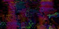 Glitch universe background. Old TV screen error. Digital pixel noise abstract design, VHS background with glitched color lines Royalty Free Stock Photo