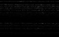 Glitch VHS template. Old video effect on black backdrop. Horizontal random white lines. Retro tape texture with