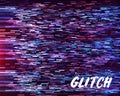 Glitched abstract distortion effect. Colorful pixel mosaic background. Vector illustration.