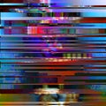 Glitched abstract vector background made of colorful pixel mosaic. Digital decay