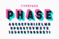 Glitched display font design, alphabet, typeface, letters Royalty Free Stock Photo