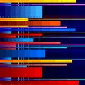Glitched horizontal stripes. Colorful night lights. Digital signal error. Abstract background for a poster, cover