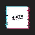 Glitched Square Frame. Distorted Glitch Style Modern Background. Glow Design for Graphic Design - Banner, Poster, Flyer, Brochure