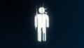 Glitched symbol of male figure. Distorted man.