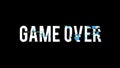 Glitched text game over design motion graphic.