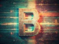 GlitchEffect Animated Background with a Vintage Vibe Dynamic Letter B Design for Creative Projects Digital Displays Royalty Free Stock Photo