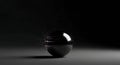 Glitching black sphere dissolving in dark space Royalty Free Stock Photo