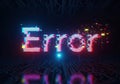 Glitching neon error message isolated on transparent background Royalty Free Stock Photo