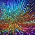 A glitchy abstract interpretation of the human brain, with neurons and synapses firing in a chaotic dance2, Generative AI