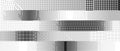 Glitchy pixelated striped background. Bitmap noise stripe texture. Halftone glitch grunge overlay. Dotted distorted