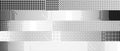 Glitchy pixelated striped pattern. Bitmap noise stripe texture. Halftone glitch grunge overlay. Dotted distorted