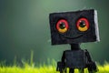 Glitchy Robot: Error on Display with Empty Copy Space Background