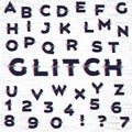 Glith alphabet with noise effect Royalty Free Stock Photo