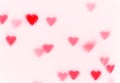 Glittar texture witn red heart bokeh. Valentinas day background. Royalty Free Stock Photo