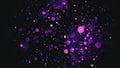 Glitter bokeh lights background. Purple and black defocused. Merry Christmas and Happy New year background texture overlays Royalty Free Stock Photo