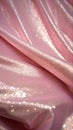 Glitter bokeh of satin fabric for background. Textile close up