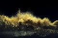 Glitter Bombs grunge, gold glitter defocused abstract Twinkly Lights Background Royalty Free Stock Photo