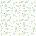 Glitter confetti polka dot pattern background. Golden and pastel blue trendy colors. For birthday and scrapbook design.