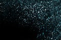 Glitter dust overlay, abstract background, shiny light blue glitter