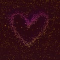 Glitter embossed heart design. Valentine`s day theme Artwork.