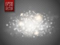 Glitter glow special light effect. Sparkling dust particles. Vector illustration