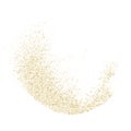Glitter gold background sparkle dust vector confetti explosion. Golden glitter dust pattern
