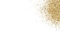 Glitter gold explosion frame. Sequin rain. christmas luxury flyer. Happy holiday sparkle stars poster. Glamour premium
