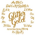 Glitter Gold Handwritten alphabet