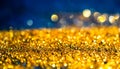 glitter gold lights grunge background, glitter defocused abstract Twinkly Lights Stars Christmas light Background.. Royalty Free Stock Photo