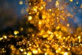 glitter gold lights grunge background, glitter defocused abstract Twinkly Lights Stars Christmas light Background.. Royalty Free Stock Photo