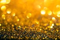 glitter gold lights grunge background, glitter defocused abstract Twinkly Lights Stars Christmas light Background.. Royalty Free Stock Photo