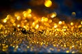 glitter gold lights grunge background, glitter defocused abstract Twinkly Lights Stars Christmas light Background..