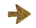 Glitter golden isolated arrow flat icon