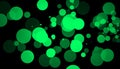 Glitter green bokeh vintage lights background. Merry Christmas and Happy New year background texture overlays Royalty Free Stock Photo