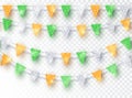 Glitter India Party Flags Decoration set isolated