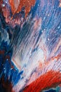 Glitter ink background marble texture red blue Royalty Free Stock Photo