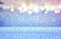 glitter light blue and silver lights background Royalty Free Stock Photo