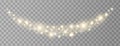 Glitter light and stars wave. Shine luxury background. Sparkle golden bokeh. Christmas Holiday glow particle. White star Royalty Free Stock Photo