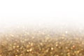 Glitter lights gold gradient blur background. Colorful bokeh tex