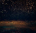 glitter lights grunge background, glitter defocused abstract Twinkly Lights and glitter Stars Christmas light Background. Royalty Free Stock Photo