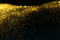 Glitter lights grunge background, gold glitter defocused abstract Twinkly Lights Background. Royalty Free Stock Photo