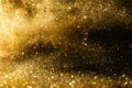 Glitter lights grunge background, gold glitter defocused abstract Twinkly Lights Background.