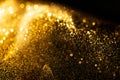 Glitter lights grunge background, gold glitter defocused abstract Twinkly Lights Background.