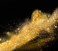 Glitter lights grunge background, gold glitter defocused abstract Twinkly Lights Background.