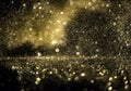 Glitter lights grunge background, gold glitter defocused abstract Twinkly gold Lights Background